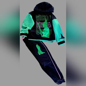 Black and Green Wicked Hoodie and Pants Set